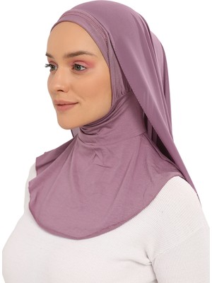 Altobeh Hazır Pratik Lüks Boyunluklu Boneli Şifon Şal-Açık Maron