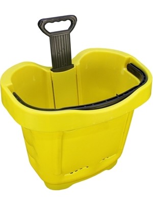 Rafburada 40 Lt Teleskopik Saplı Plastik Alışveriş Sepeti - Market El Sepeti - Sarı