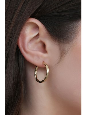 Altın Kesesi 8 Ayar Altın Burgu Halka Küpe