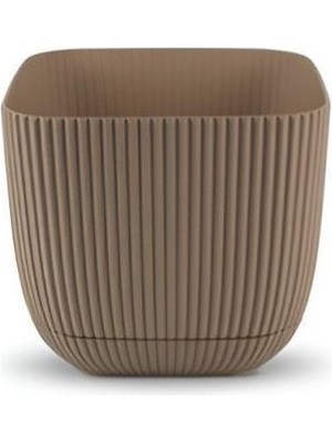 Omnipazar KRS-382 Dekoratif Plastik Mercan Kare Saksı 0.67 Litre No 2