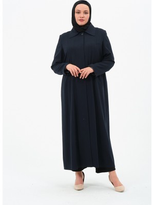 Eşay Kadın Büyük Beden Astarlı Bebe Yaka Düğmeli Anne Pardesü