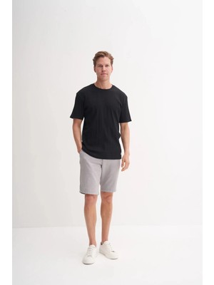 Cazador Bisiklet Yaka Slim Fit Likarlı Düz Tişört 4163