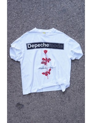 Depeche Mode violator Tour Kısa Kollu Beyaz Tshirt
