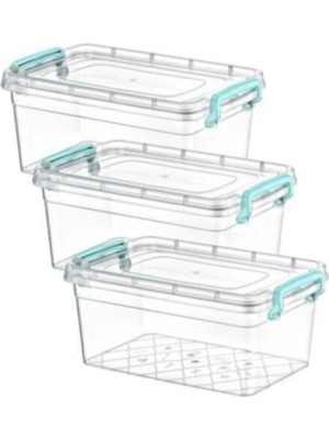 Çok Amaçlı Kapaklı Erzak Saklama Kabı Kutusu 2 Litre (14 x 22 x 10) 3lü