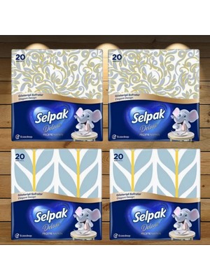 Selpak Desenli Peçete 20 Yaprak Peçete 4'lü Set
