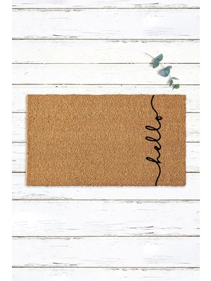 Hello Yazılı Dış Kapı Paspası Koko Paspas Yatay Hello Yazılı Baskılı Paspas