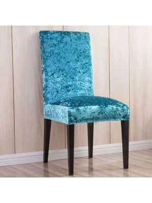 Kadife Sandalye Kılıfı,sandalye Örtüsü, Lastıkli, Standart 1 Adet Kadife Sandalye Kılıfı