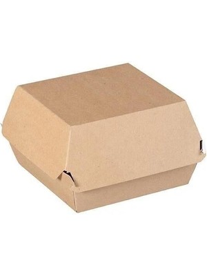 Natural Kraft Hamburger Kutusu 13X13X10 cm 100 Adet