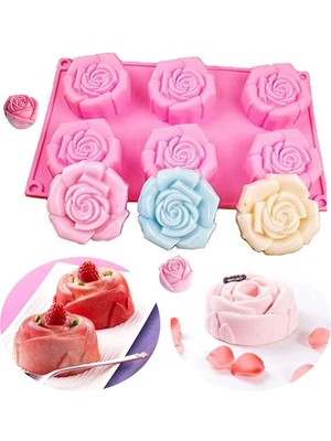 Büyük Gül Modeli Kek Kalıbı, Pasta Kalıbı, Sabun Kalıbı ve Mum Kalıbı Silikon Kalıp
