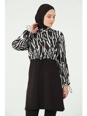 Alfasa 25296 Desenli Crop Tesettür Mayo