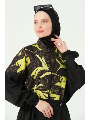 Alfasa 25528 Soft Desenli Oversıze Uzun Tesettür Mayo