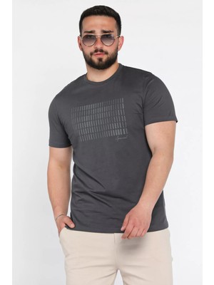 Mishar İtalia Erkek Bisiklet Yaka Baskılı Tişört P-00015552