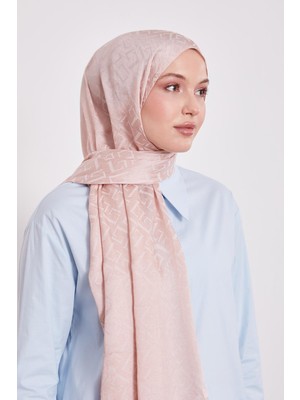 Pembe L Desen Italyan Jakar Şal