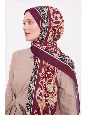 Bordo Varak Desen Love Şal