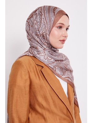 Lêvi D'or Çikolata - Kahve Sarmal Hint İpeği Şal