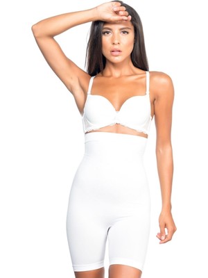 Beyaz Mı Emay 2077 Yüksek Bel Desenli Paçalı Korse