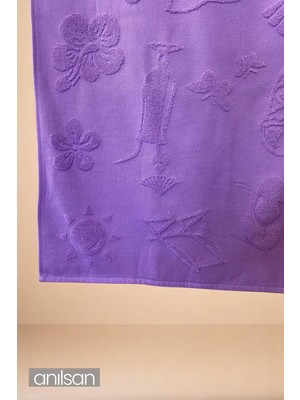 Anlsan Nuvira Plaj Havlusu %100 Pamuk 75x150 Mor