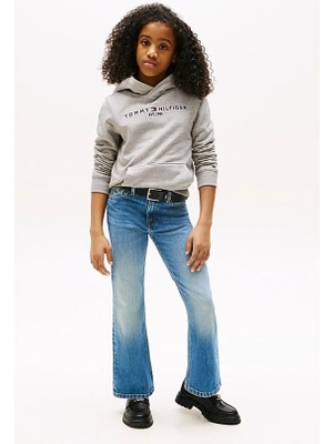Unisex Çocuk Th Essential Hoodie Kapüşonlu Sweatshirt - Gri