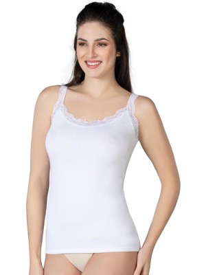 Beyaz Mı Emay 1411 Modal Cotton Dantelli Atlet