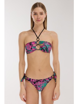Ayyıldız 5602 Yeşil Pembe Straplez Bikini Takımı