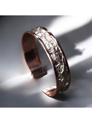 Esinti Desenli Silver Renkli Bakır Bilezik