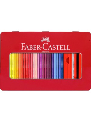 Faber-Castell 48'li Grip Boya Kalemi Seti Metal Kutulu Ergonomik Gövde ile Canlı Renkler