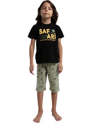 Rolypoly Erkek Çocuk Siyah Pijama Takım 3555-2