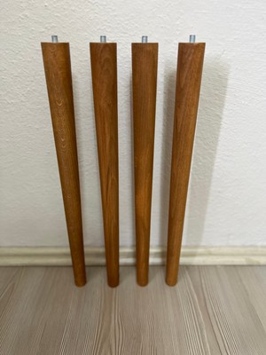 Hamadex 44 cm Açık Meşe Ahşap Konik Ayak | Masa, Sandalye & Sehpa Ayağı | Komple Montaj Seti
