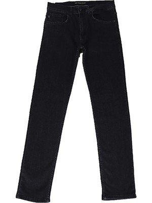 Hacker Fistan Store Erkek Füme Yüksek Bel Rahat Kesim Boru Paça Büyük Beden Jean Pantolon