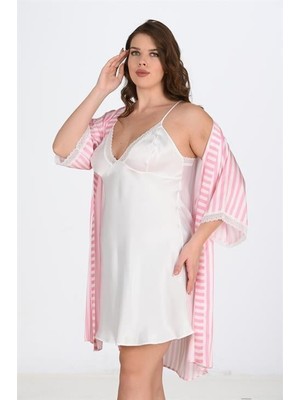 2'li Beyaz-Pembe Sabahlık Takımı Bigsize 6210