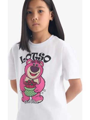 DeFacto Kız Çocuk Toy Story Relax Fit Bisiklet Yaka Kısa Kollu Tişört E6557A825HS