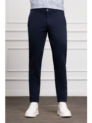 Morven  Erkek Lacivert Slim Fit Chino Pantolon