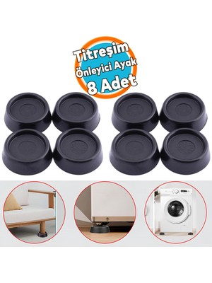 Titreşim Önleyici Çamaşır Makinesi Beyaz Eşya Ayağı 8 Adet Kaymaz Gürültü Azaltıcı Engelleyici Ayak