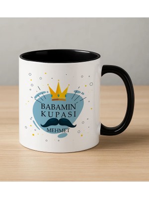 Bk Gift Kişiye Özel Babalar Günü Tasarımlı Siyah Kupa Bardak-13, Babalar Günü Hediyesi, Babaya Hediye, Erkeklere Özel Hediye