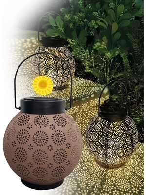 Güneş Enerjili Dekoratif Led Fener / Askılı Bahçe Feneri / Bahçe Dekorasyon Feneri / GT-SL25R 