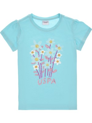 U.s. Polo Assn. Kız Çocuk Aqua Tişört 50300968-VR007