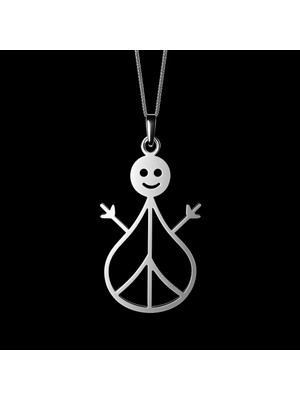 TabiTela 925 Ayar gümüş kolye kardan adam   SM4952