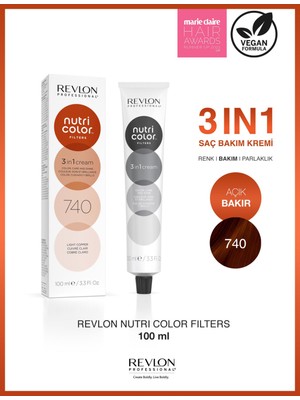 Revlon Nutri Color Filters 740 Light Copper Golden Blonde – Açık Bakır ve Altın Sarısı Tonları İçin Renk Yenileyici Saç Maskesi 100 ml