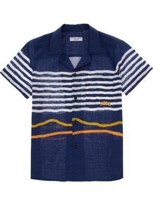 U.S. Polo Assn. Erkek Çocuk Lacivert Kısa Kollu Comfort Gömlek 50306574-VR033