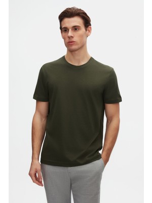 Ds Damat Comfort Fit Haki %100 Pamuk T-Shirt 6HC14ORT02005