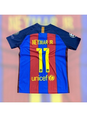 Barcelona 2014-2015 Sezonu Şampiyonlar Ligi Finali Neymar Jr Retro Maç Forması Bordo,