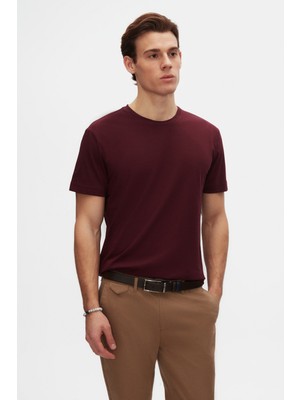 Ds Damat Comfort Mürdüm %100 Pamuk T-Shirt 6HC14ORT02005