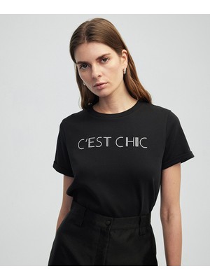 Slogan Nakışlı Tişört IS1250070134001