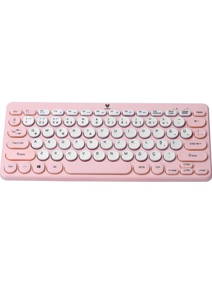 Blueforce BT-K95 Bluetooth Bağlantılı Taşınabilir Slim Klavye Pembe Telefon Tablet Mac Uyumlu