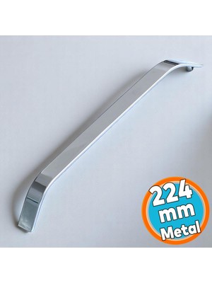 Mobilya Çekmece Mutfak Dolabı Dolap Kulpları Kapak Kulpu Kulbu Krom Metal Kulp 224 mm 22.4 cm