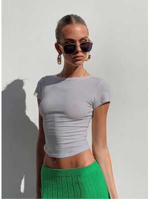 Bisiklet Yaka Basic Kısa Kollu Esnek  Body