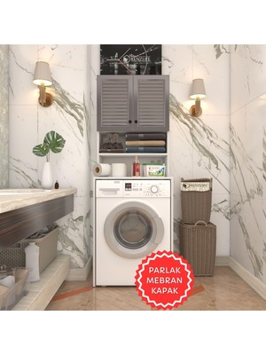 Kenzlife Membran Çamaşır Makinesi Dolabı Hayzum Gribyz Panjur 180*66*55 Mebran Kapak Suntalam Gövde
