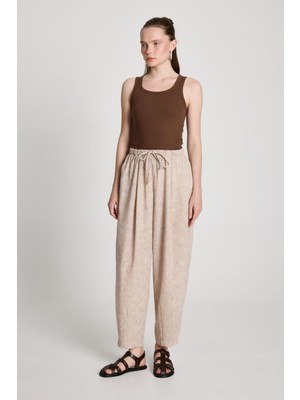 Pauline Keten Pantolon Taş