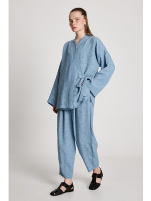 Pauline Keten Pantolon Indigo