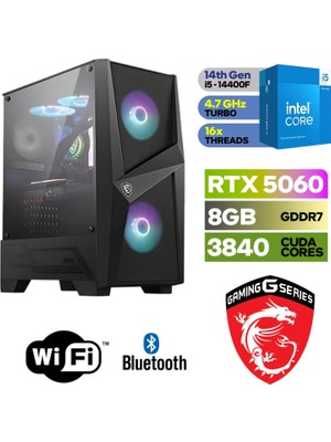 MSI Gaming Pc Ddr5  - Rtx 5060 8gb – Intel Core I5 14400F – 16GB - 32GB -64GB Ddr5 Ram – 1 Tb M.2 SSD -Wifi-Bluetooth